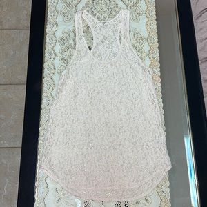 Aritzia Wilfred Madeline cream lace racerback tank top